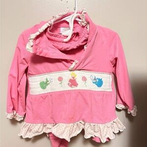 Pink Kids Matching Set with Embroidered Design